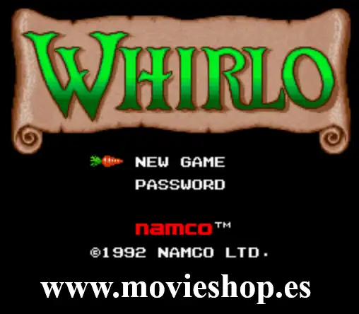 Logo del juego Whirlo Super Nintendo